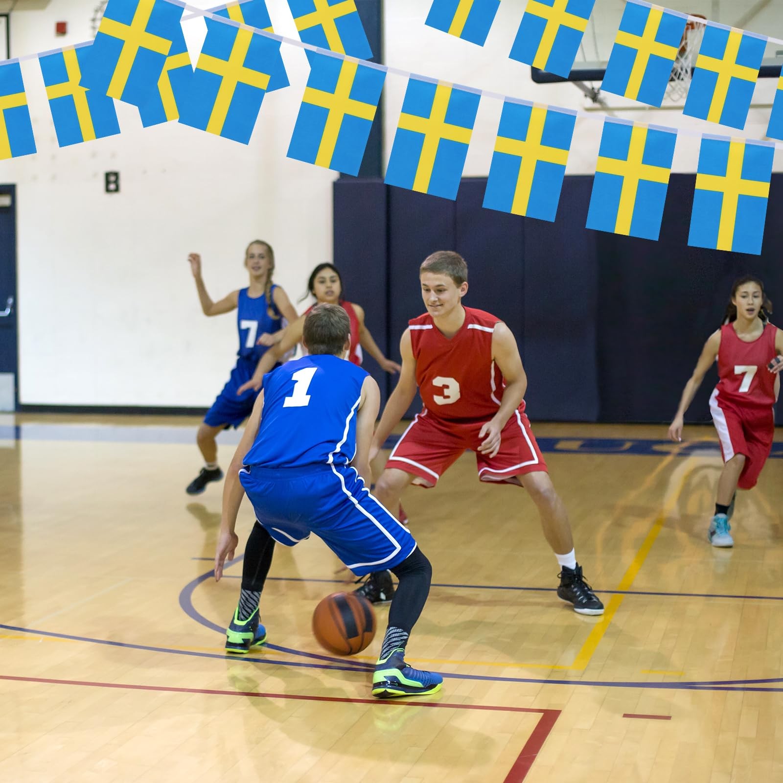 Sweden Flag Banner, Small Mini Swedish Flags 5 inches by 8 inches,