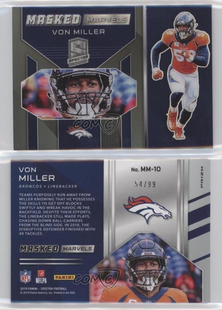 2019 Panini Spectra Marvels 54/99 Von Miller #MM-10 eq1