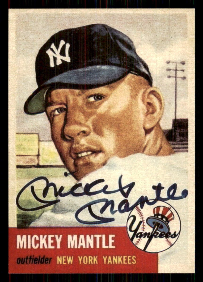 Mickey Mantle Novelty Card 1953 Reprint Fascimile Signature New York Yankees