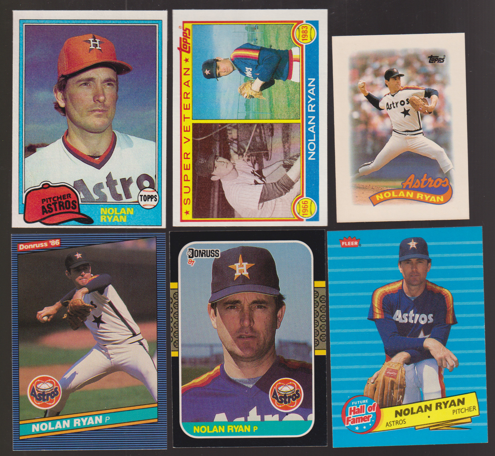 1981 Topps in Nolan Ryan Baseball Card Lot (6) NM Houston Astros 1983 Super Vet