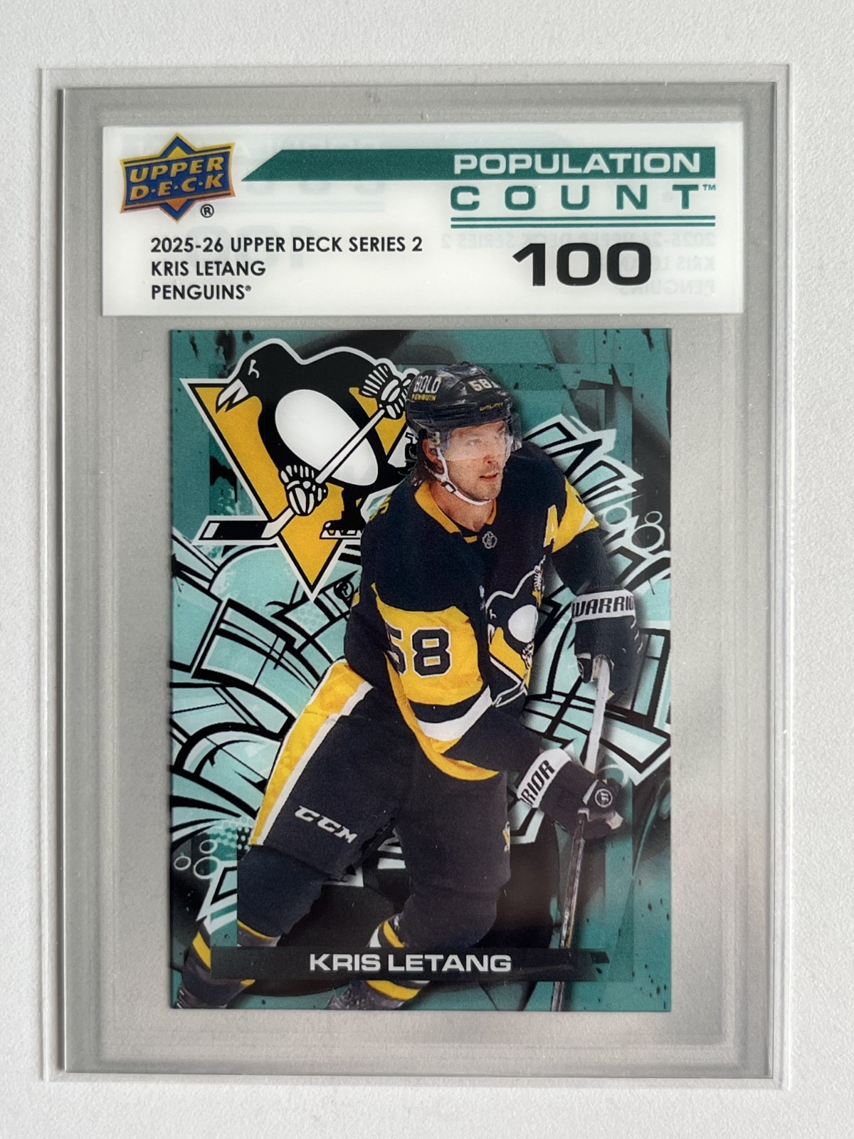 2025-26 – Upper Deck – Pop Count 100 – PC-42 – KRIS LETANG – Pittsburgh Penguins