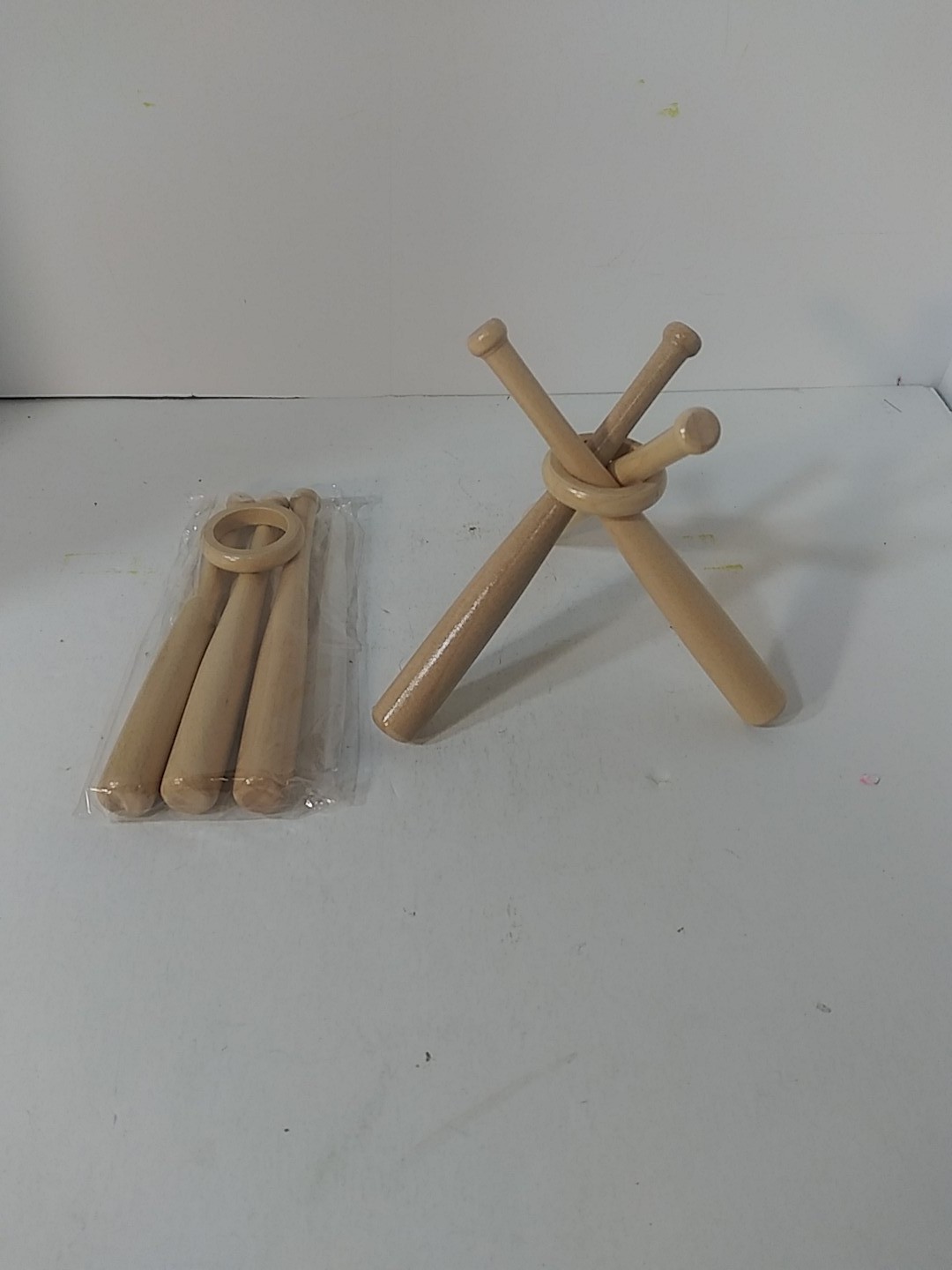 Baseball Stand Holders for Balls Display Baseball Bat Wooden Display 2x