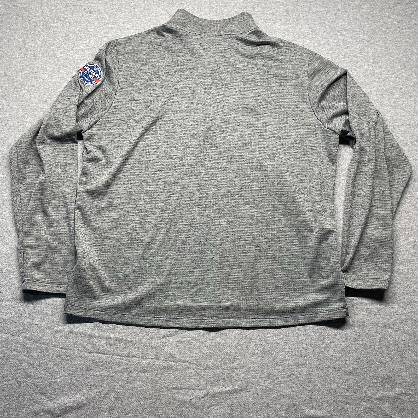 Nike Dri Fit Duke Blue Devils Mens XL Gray Military Bowl 1/4 Zip Pullover Shirt