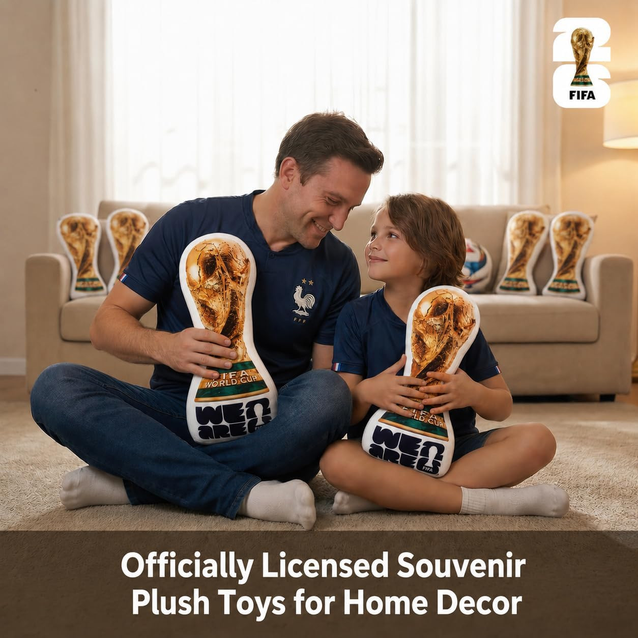 MESUCA FIFA 2026 World Cup Trophy Plush Pillow, 14.5Inch Real Size Officially Li