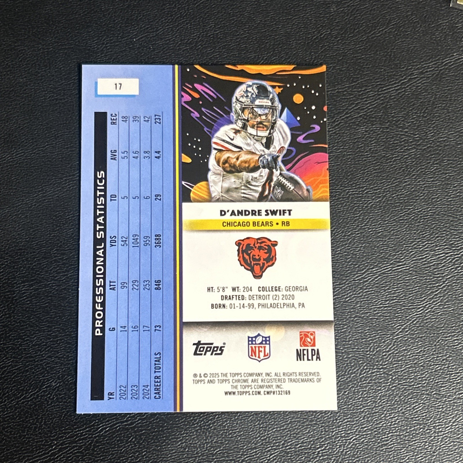 2025 Topps Cosmic Chrome – D’Andre Swift – Chicago Bears