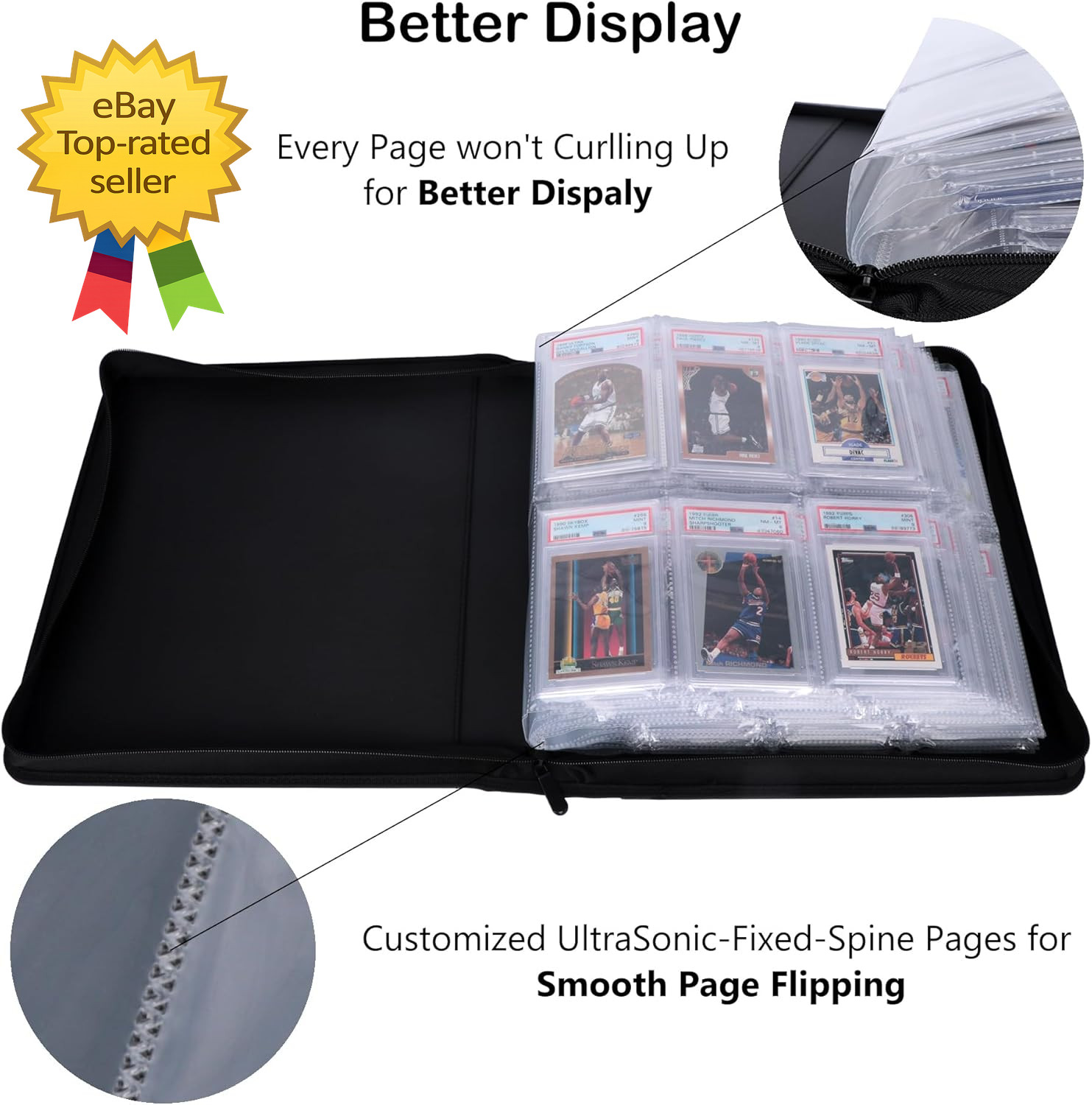 PSA Slab Binde Holds 72 PSA Slabs 6 Pocket Graded Card Binder for CGC CSG FGS
