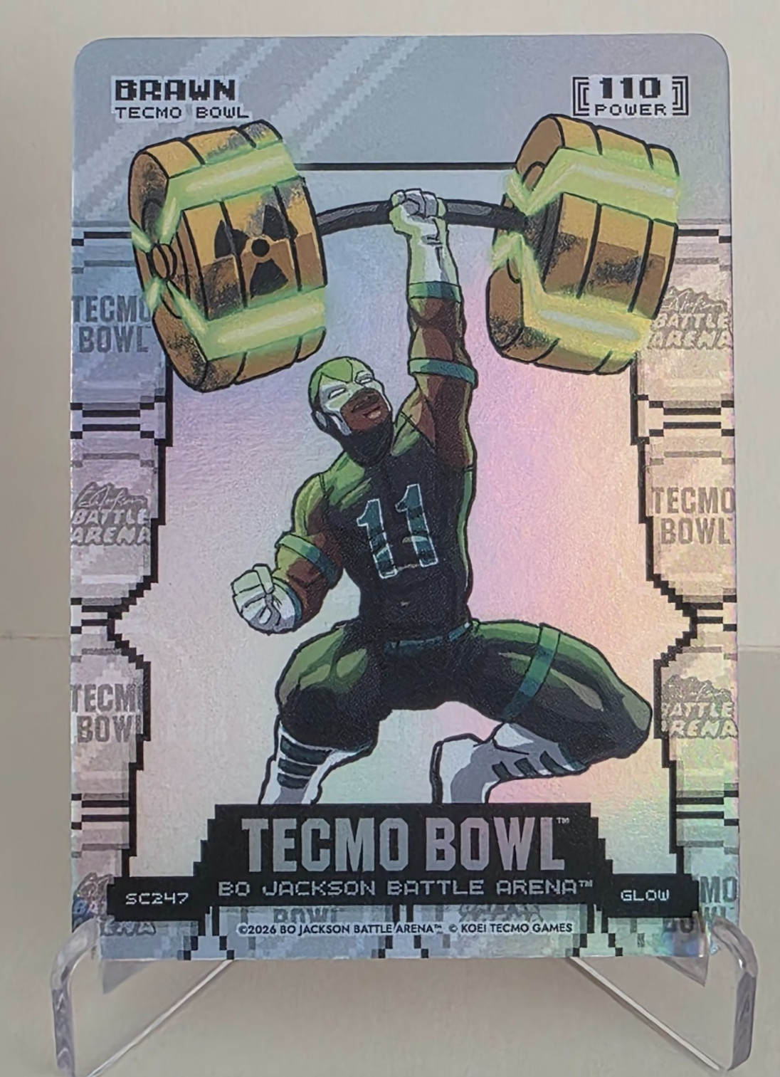 BO JACKSON BATTLE ARENA TECMO BOWL BRAWN A.J. BROWN SILVER COIN FLIP GLOW SC247