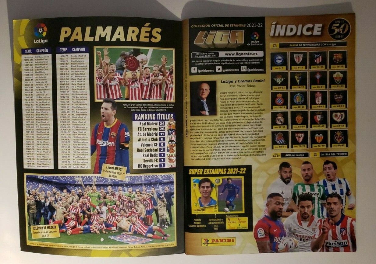 Panini Liga 2021-2022 – Latin America Edition 441 Sticker Album – Empty