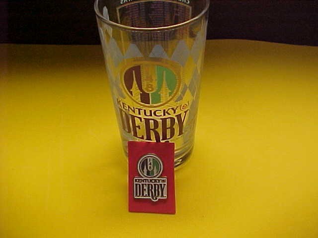 2022 Kentucky Derby Glass & RARE metal Derby Pin.New