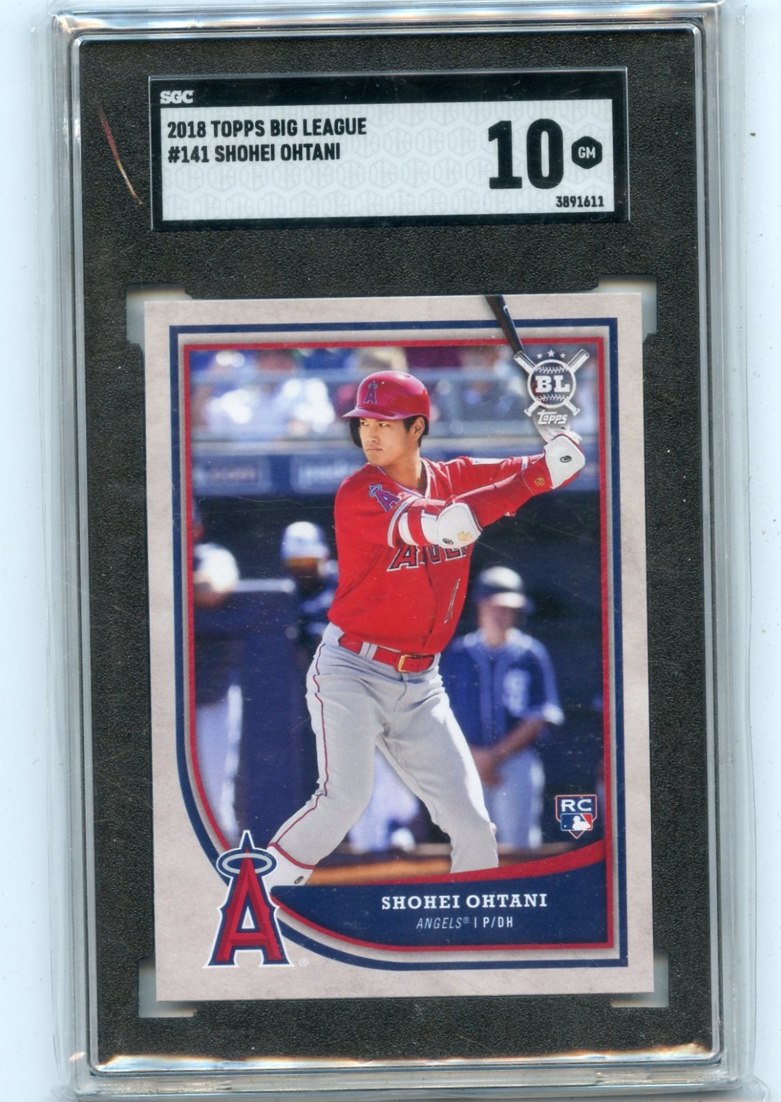 2018 TOPPS BIG LEAGUE #141 SHOHEI OHTANI ROOKIE CARD RC, ANGELS – SGC 10 (91611)