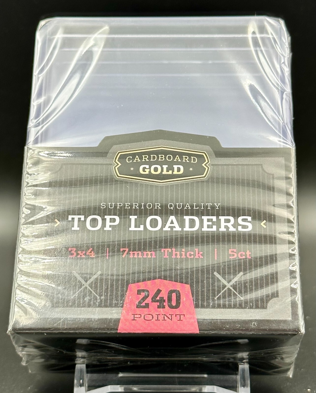 5 Ultra CBG 7mm 240pt Thick Relic Top Loaders 3X4 Cardboard Gold Pro