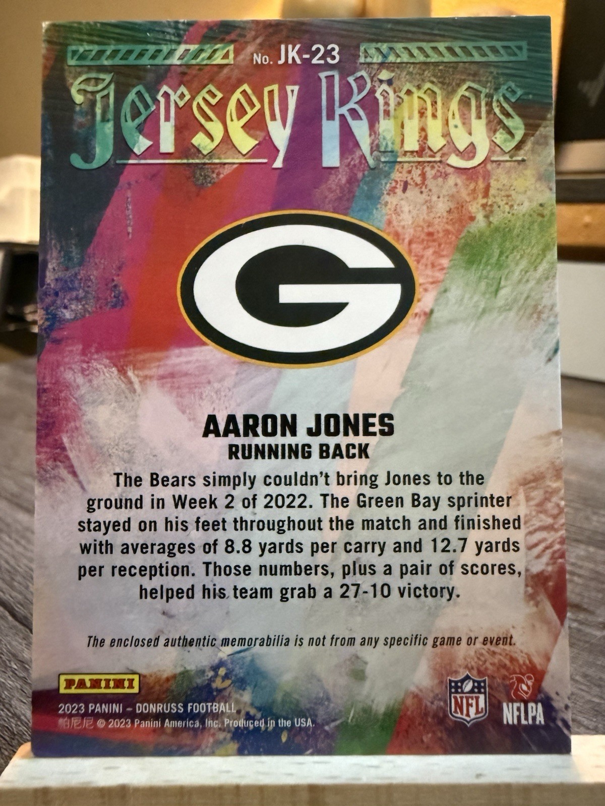 2023 Panini Donruss – Jersey Kings Aaron Jones #JK-23 /399 (MEM)