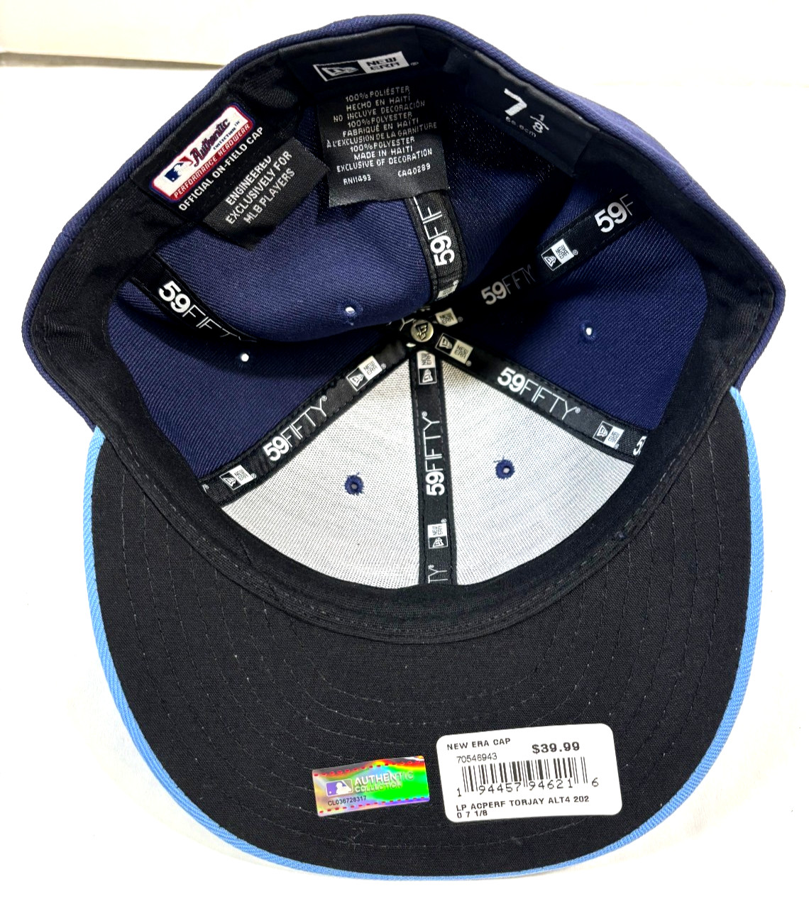 Toronto Blue Jays MLB NE 2020 AC ALT4 Low Profile Fitted Hat~ Navy/Powder Blue