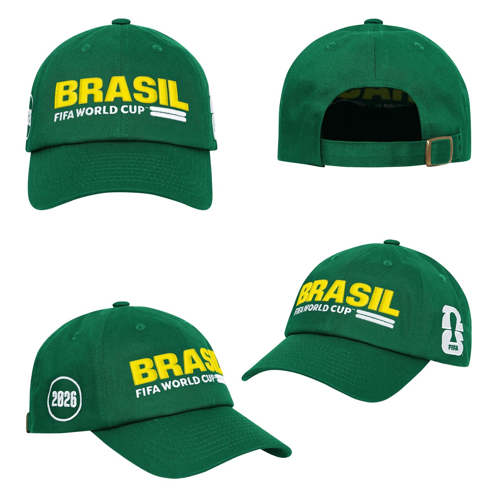 FIFA World Cup 2026 Country Dad Hat Strap Back Baseball Cap,Brazil,One Size