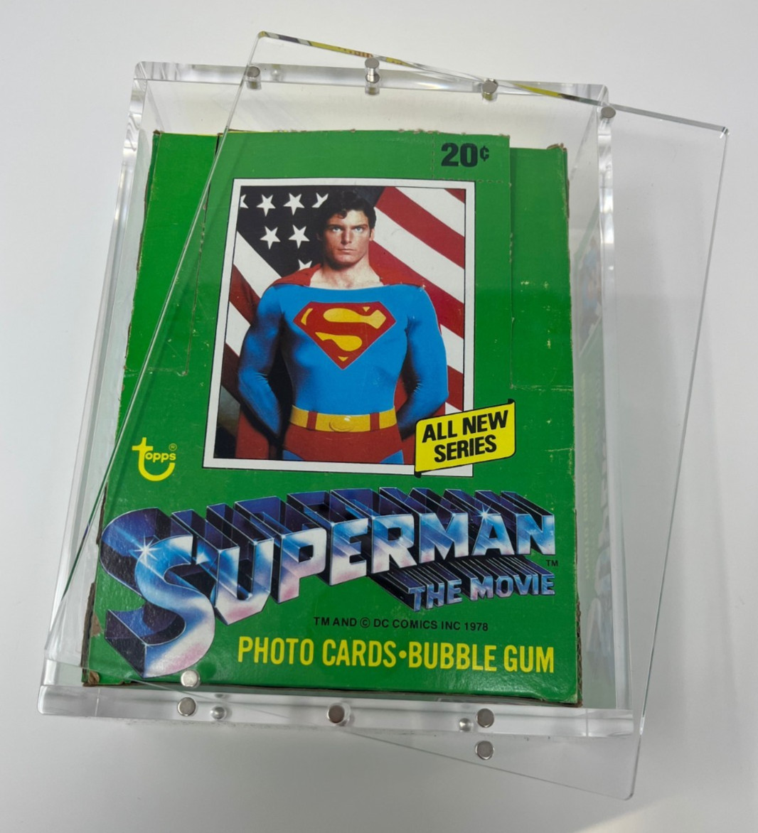 Acrylic Display Case Magnetic Lid FITS 1978 Topps Superman The Movie Wax Box
