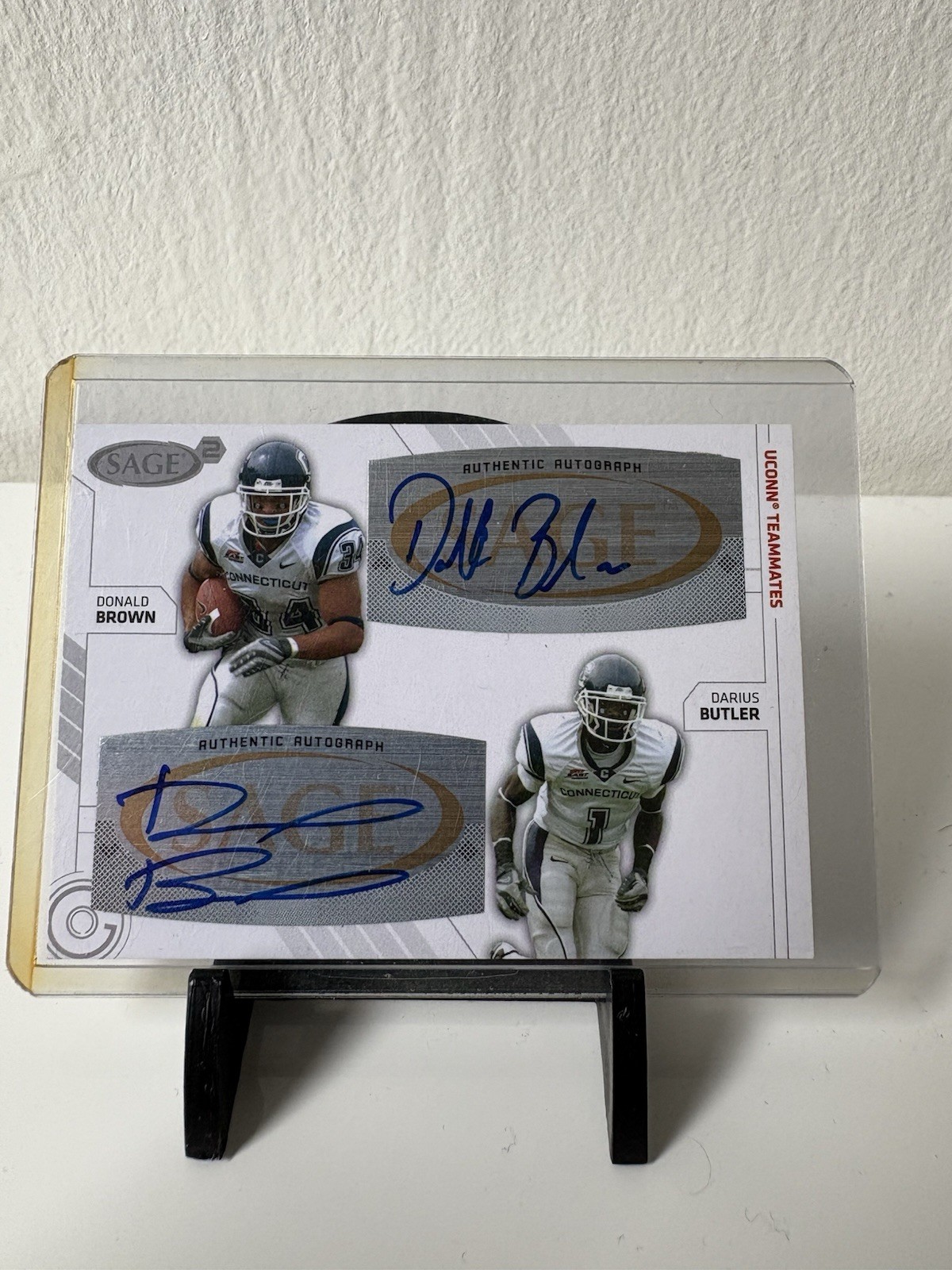 2009 SAGE Squared – Dual Autographs Donald Brown, Darius Butler #SA-12 (AU, RC)