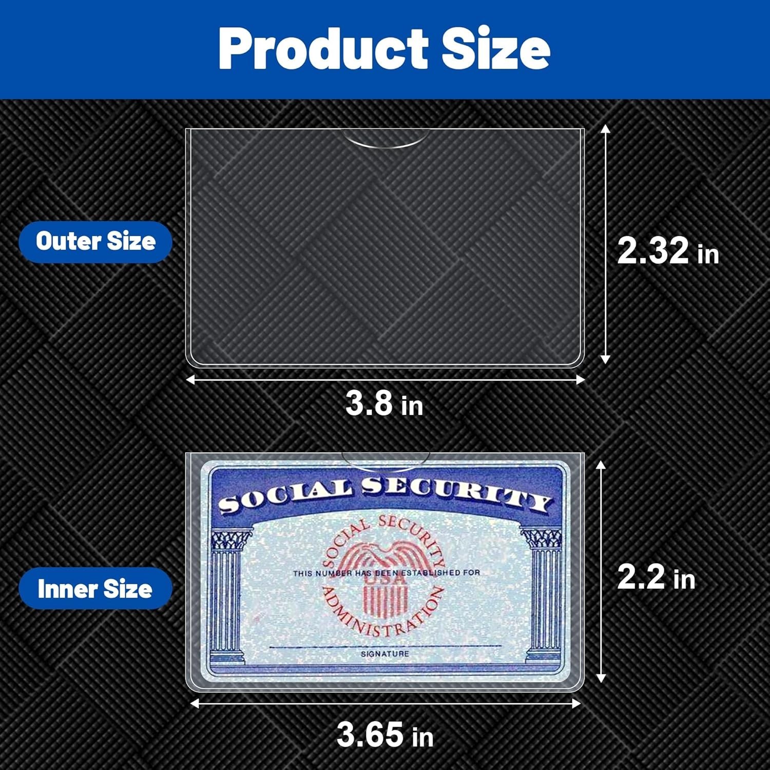 6 Pack Social Security Card Protector Sleeve Waterproof Clear 31M