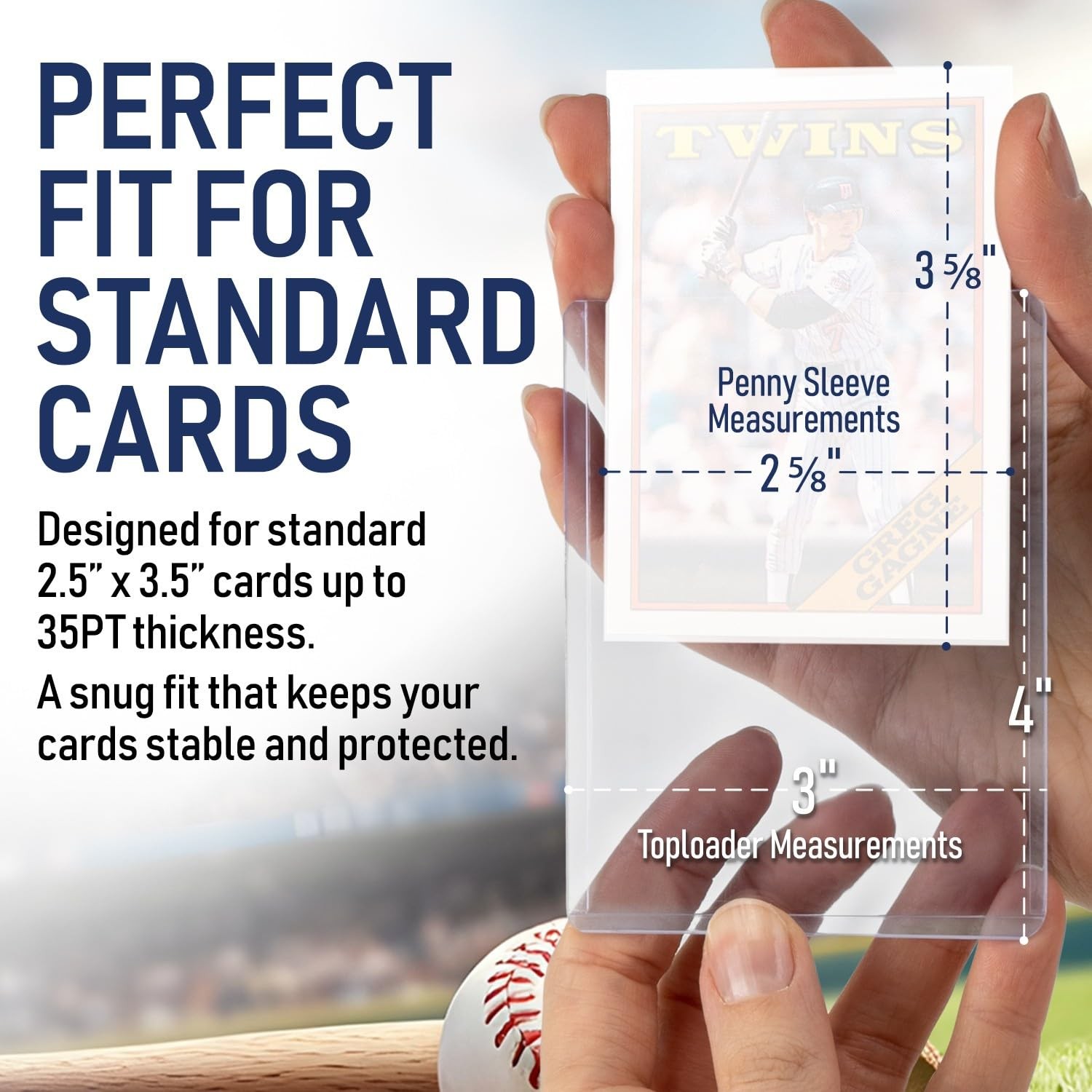 100 Card Top Loaders 3×4 Rigid Hard Plastic Sleeves Trading Baseball Sports TCG
