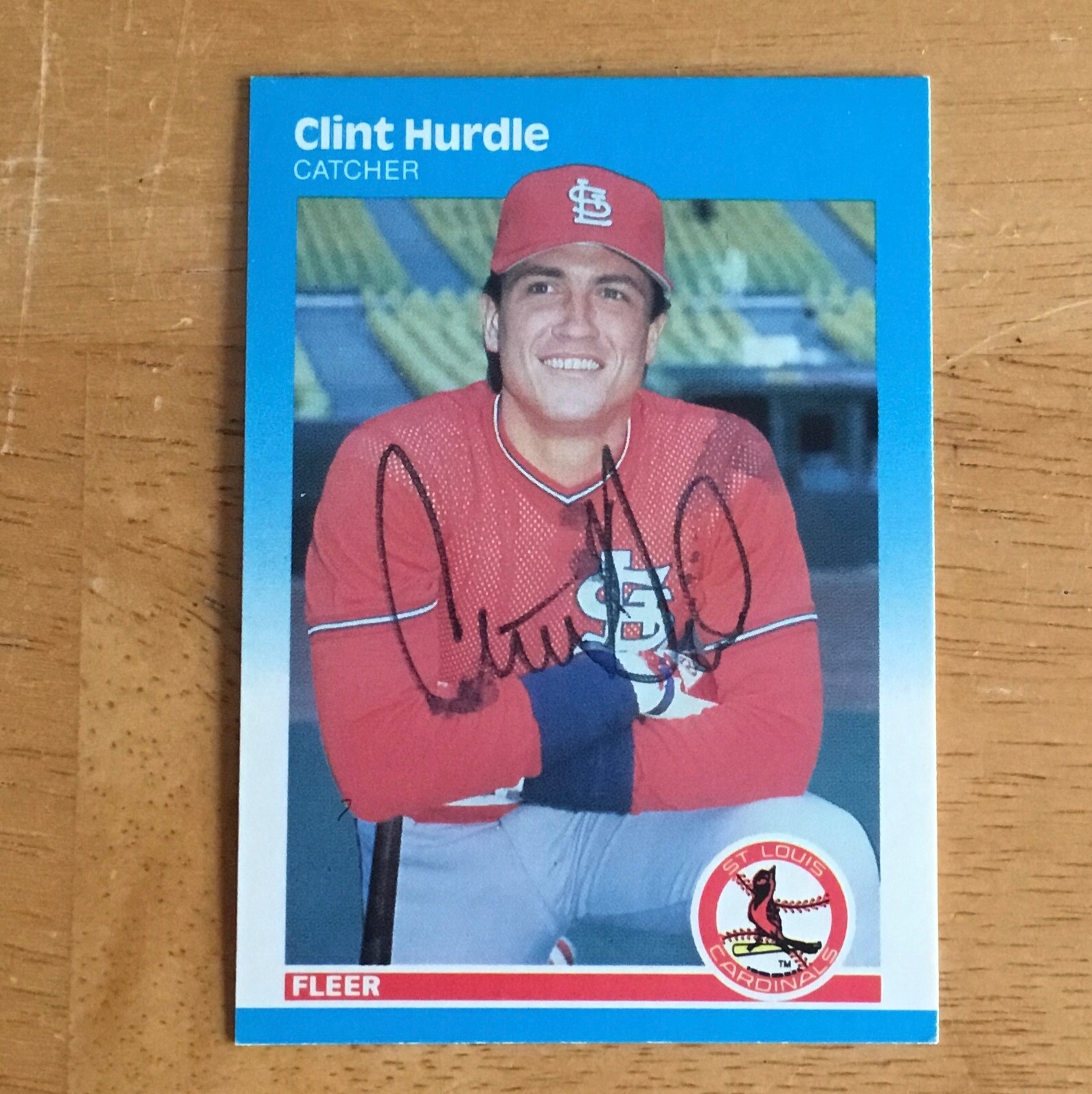 Clint Hurdle St. Louis Cardinals Signed Autograph 1987 Fleer Baseball Card