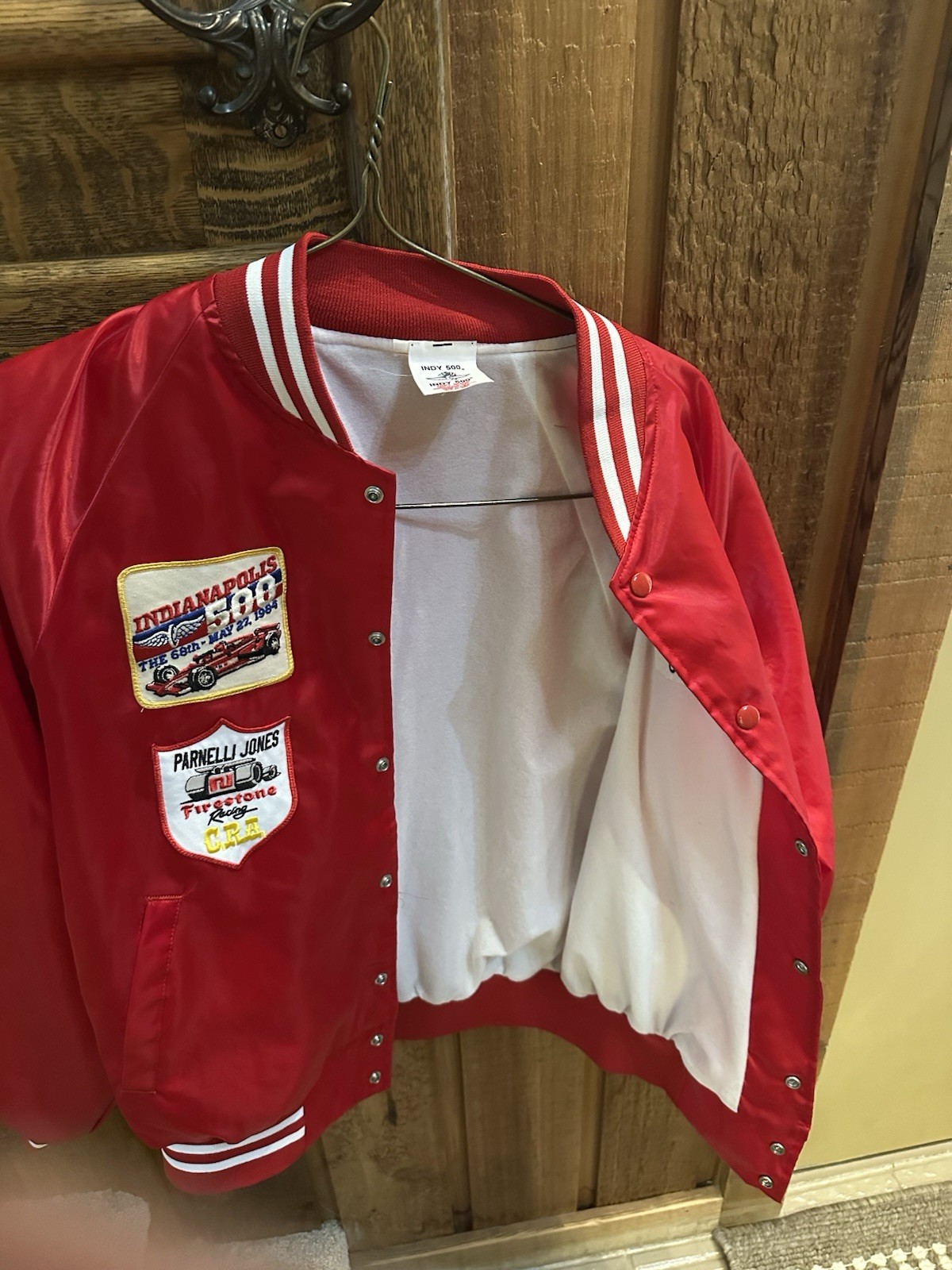 70s/80s Indianapolis 500 IMS Gift Shop Jacket Mens Large with Vintage Patches