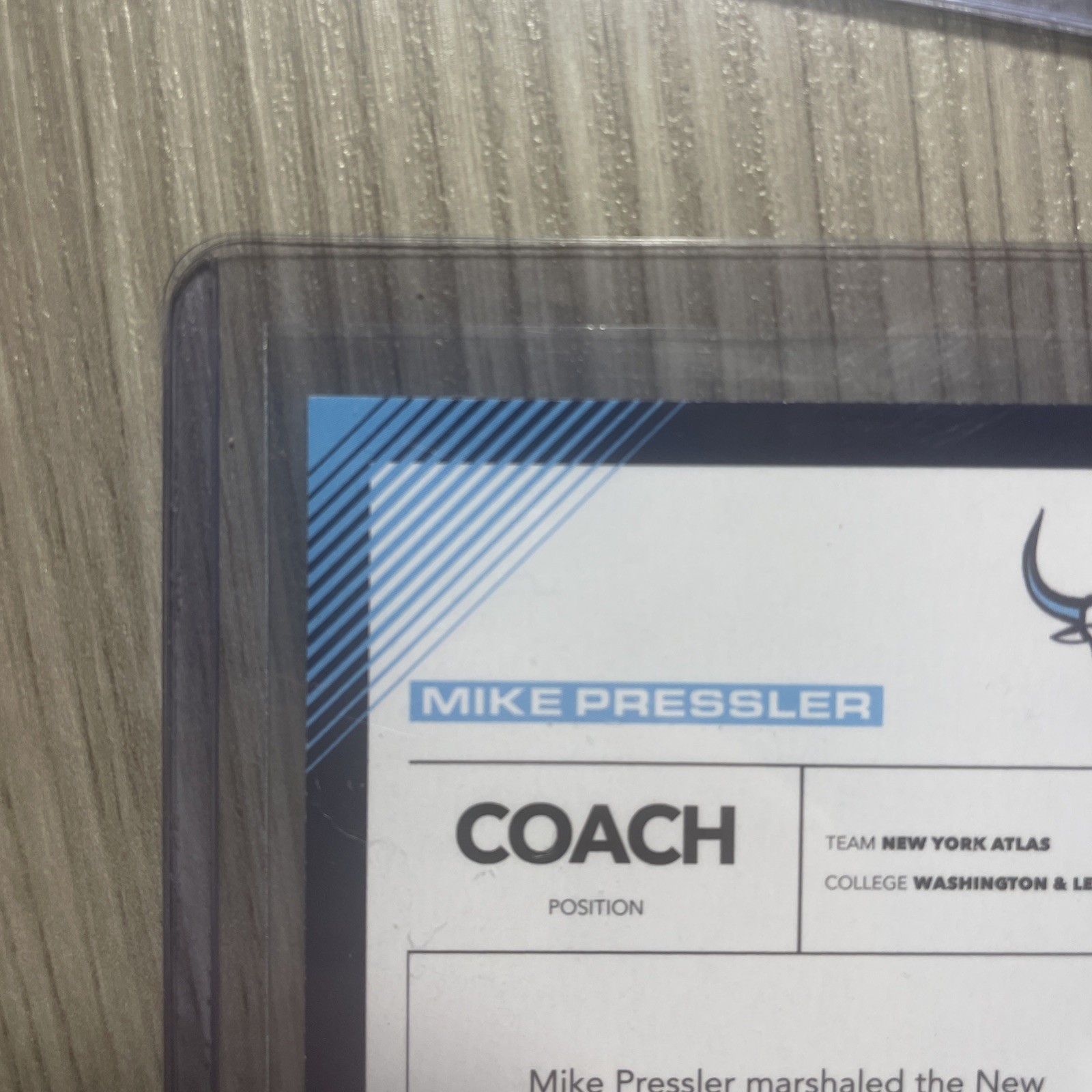 Mike Pressler Auto 6/25 Premier Lacrosse League Fieldside 2026 NY Atlas Coach