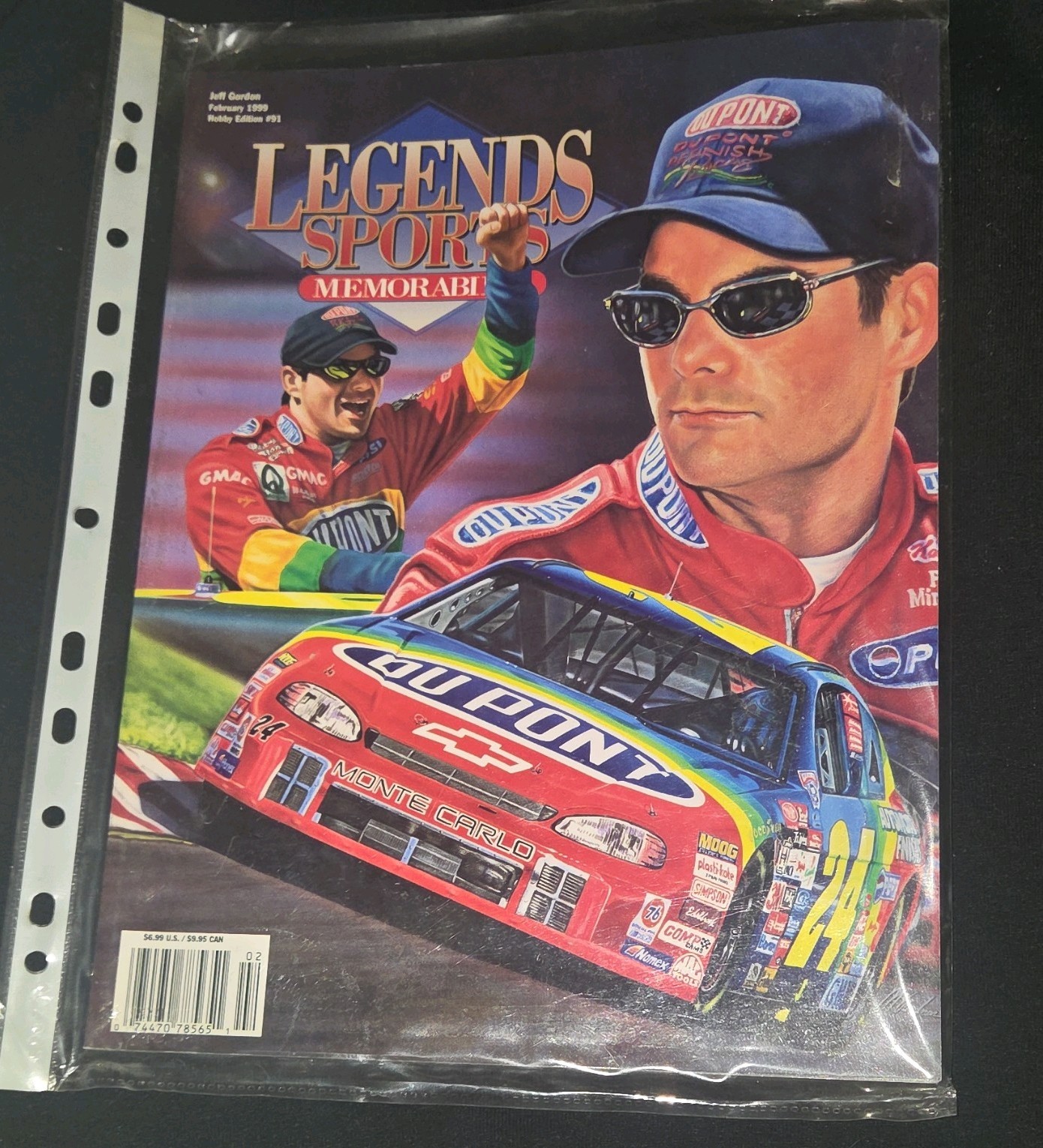 Legends Sports Memorabilia Jeff Gordan February 1999 Hobby Edition #91