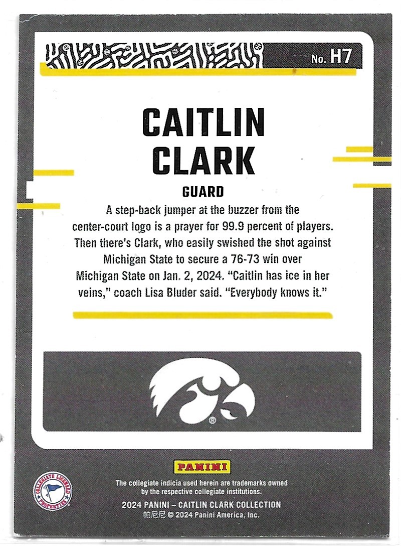 2024 Panini Caitlin Clark Collection #H7 Caitlin Clark Highlights