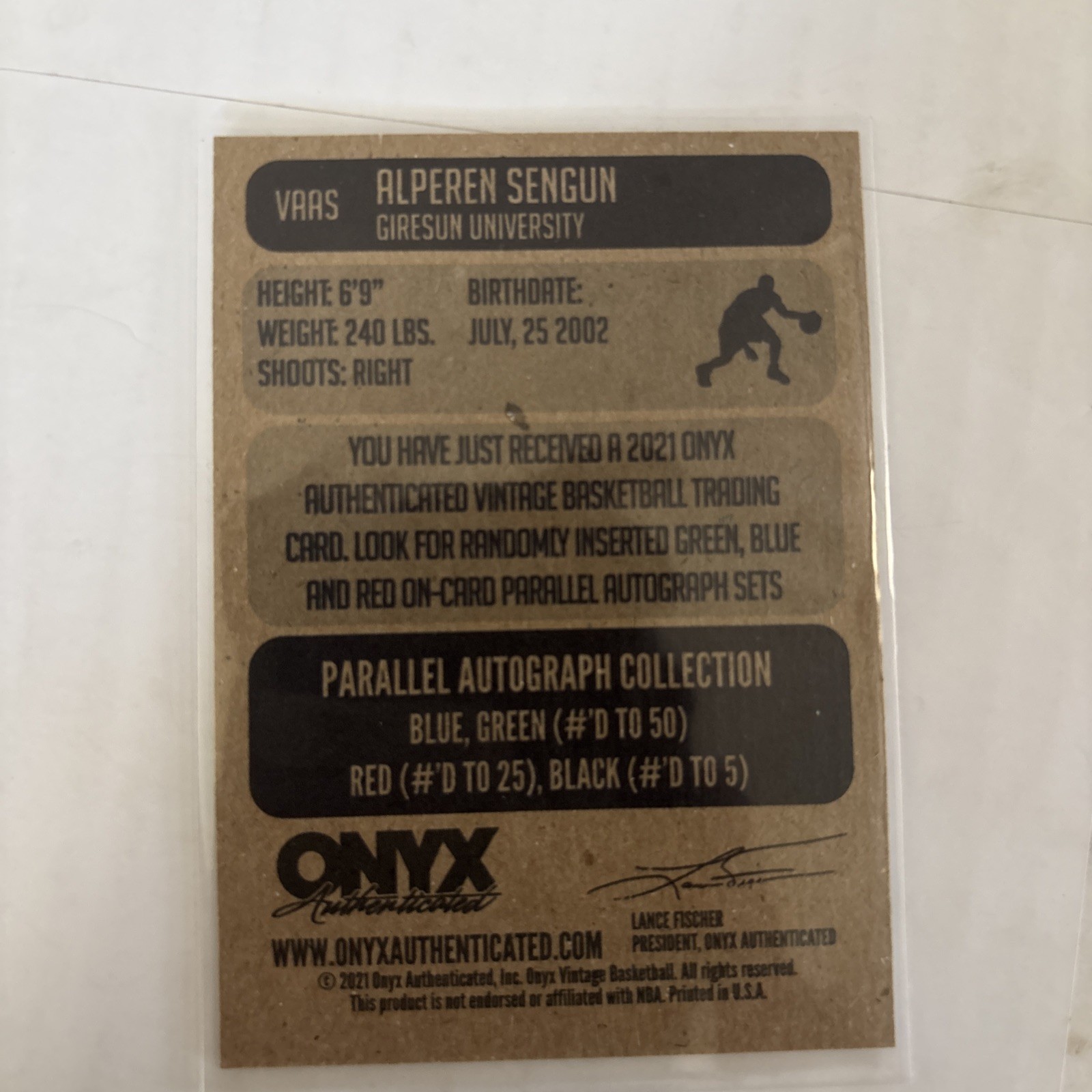 2021-22 Onyx Vintage – Alperen Sengun #VAAS Autographs (AU, RC)