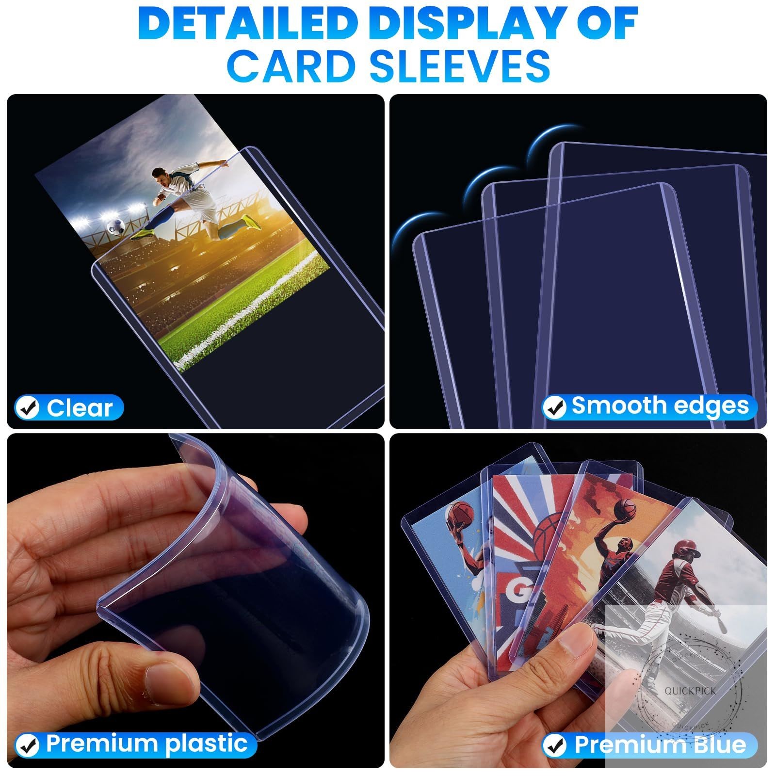1000 Card Sleeves Top Loaders for Cards 3″ x 4″ Hard Plastic Toploaders Baseball