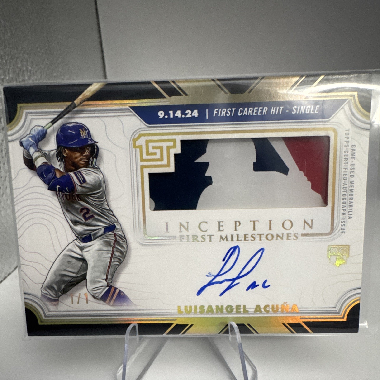 🔥UNIQUE 1/1🔥 2025 Inception Luisangel Acuna Auto Relic ROOKIE First Milestones