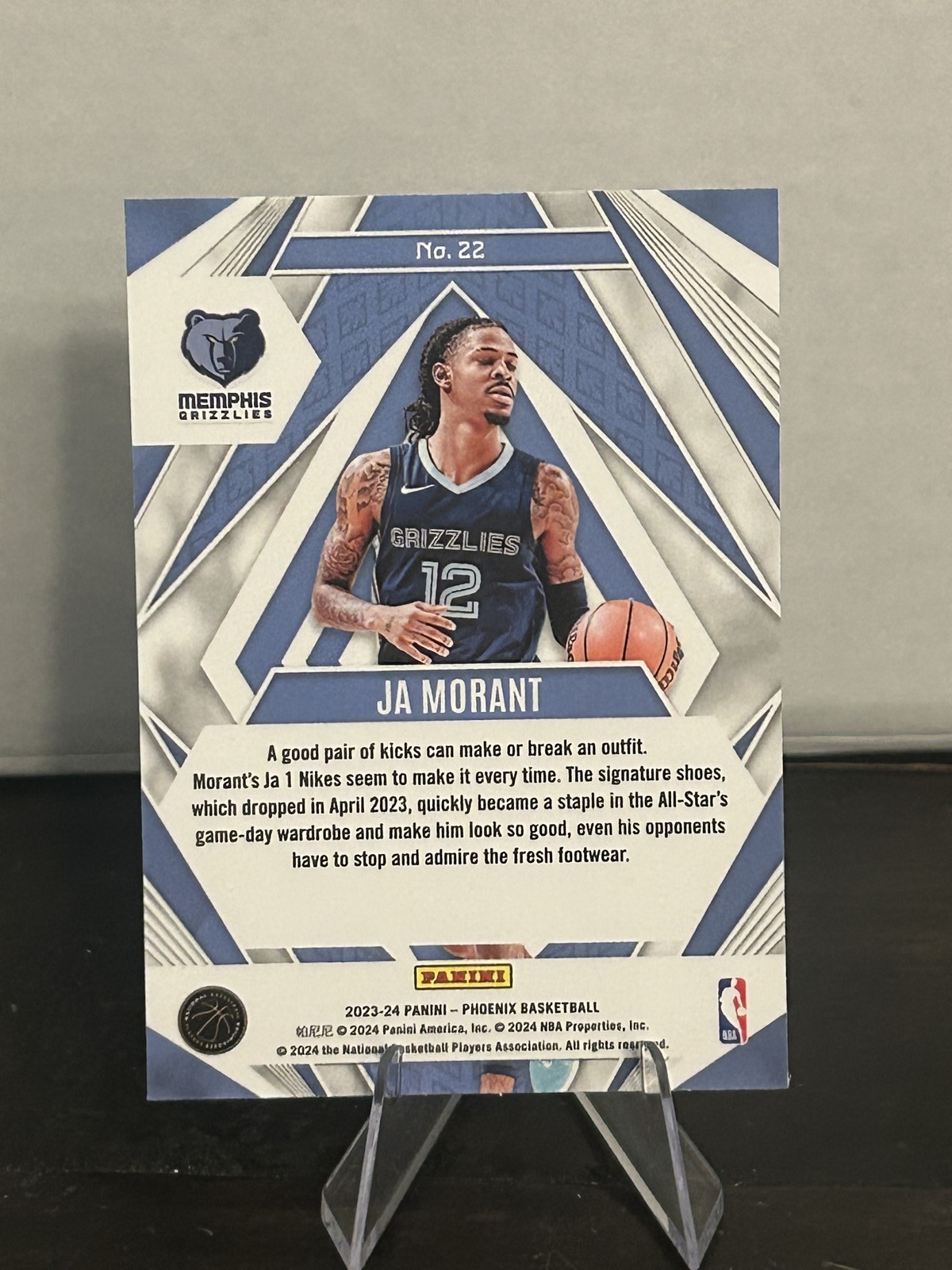 2023-24 Panini Phoenix #22 Ja Morant Paragon Phoenix Teal Lazer
