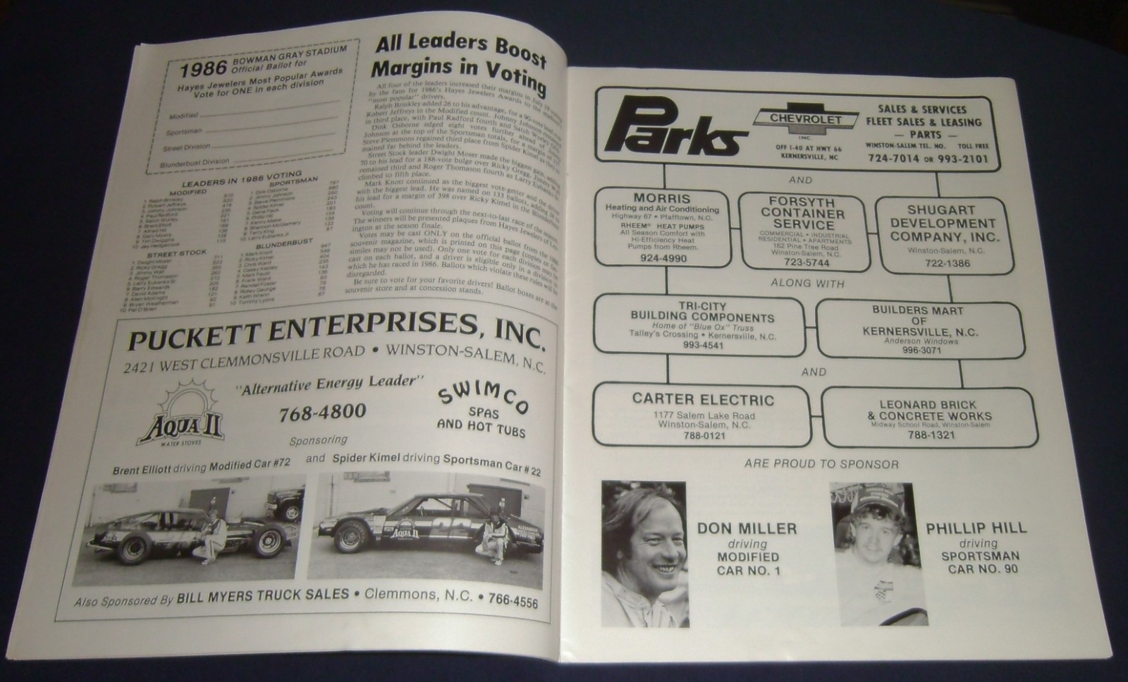 1986 Bowman Gray Stadium Winston 199 Program Ralph Brinkley