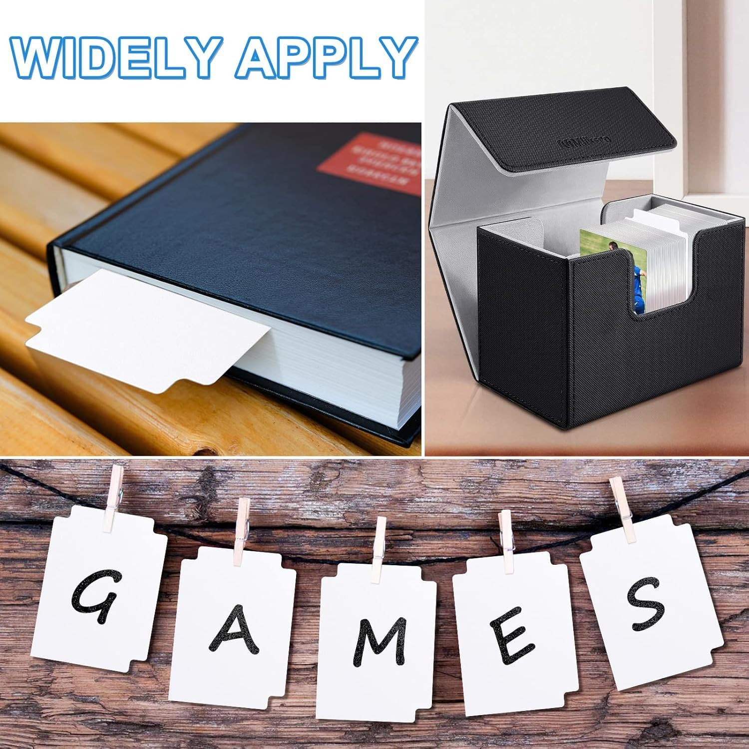 120 Pcs Trading Card Dividers Card Sorting Tray White Card Separators with Tabs