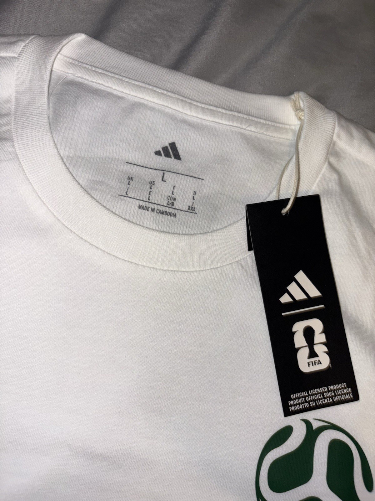 adidas Mexico Soccer White/Green/Black Shirt Officially Licensed Size L