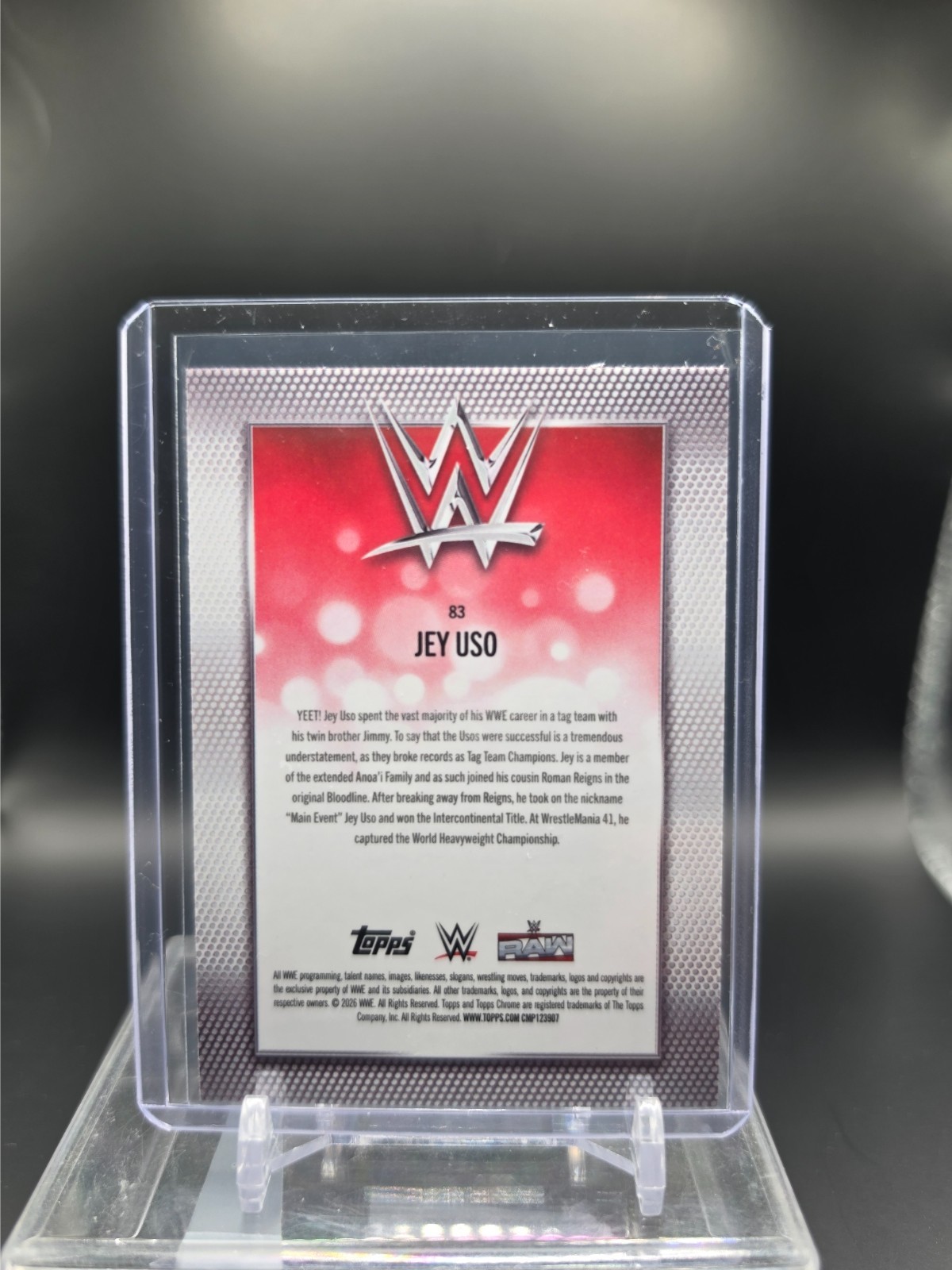 2026 WWE Topps Chrome #83 Jey Uso Pink Mini Diamond Refractor #/250