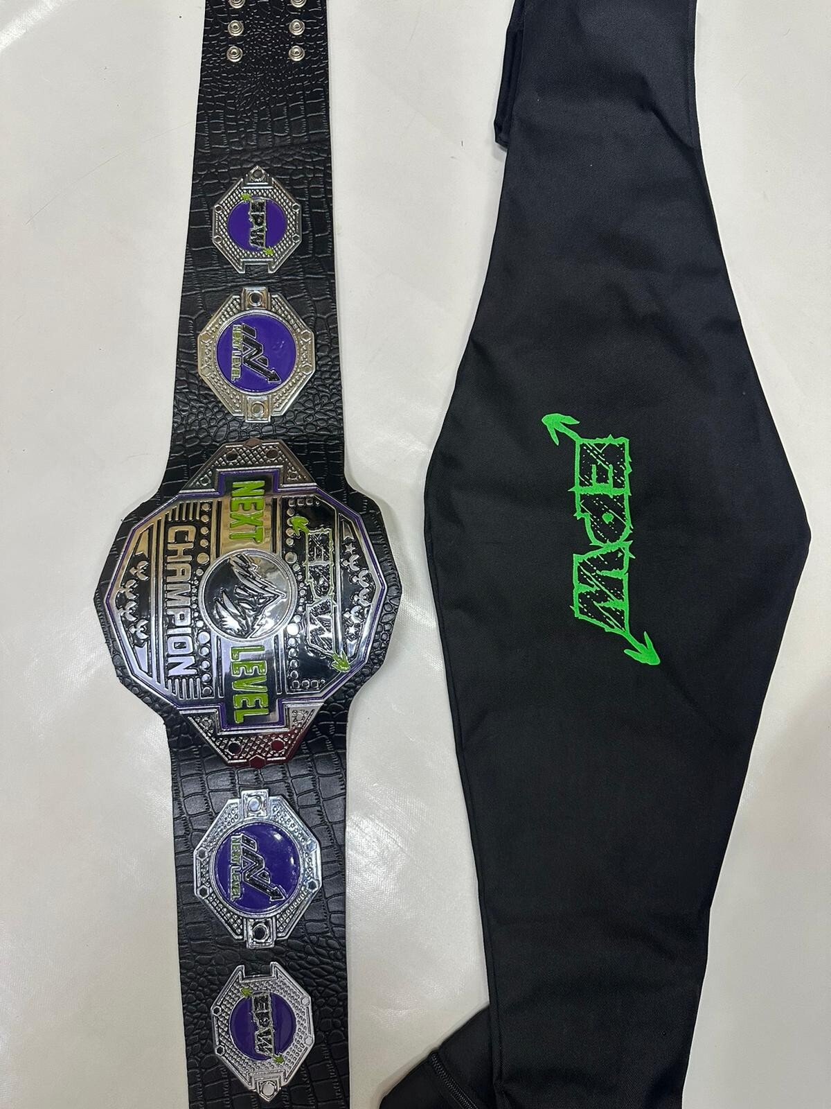 NEW CUSTOM MADE WRESTLING BELT 2MM CROCO LEATHER BELT