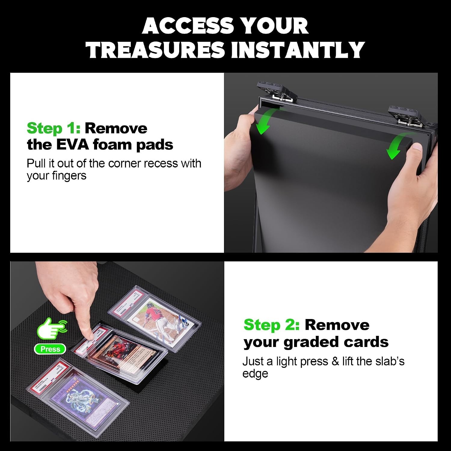 Portable Trading Card Case with Combination Lock