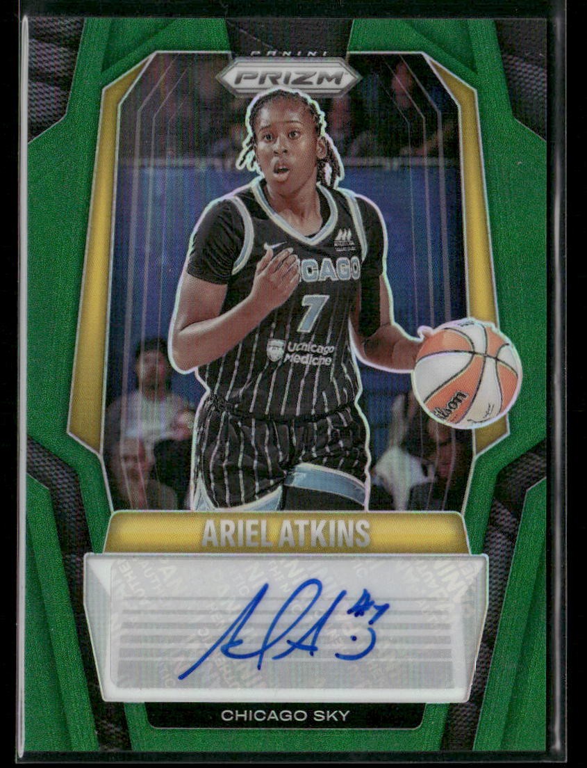 2025 Panini Prizm WNBA Ariel Atkins #SG-AA Green Prizm Signatures AUTO BB1944