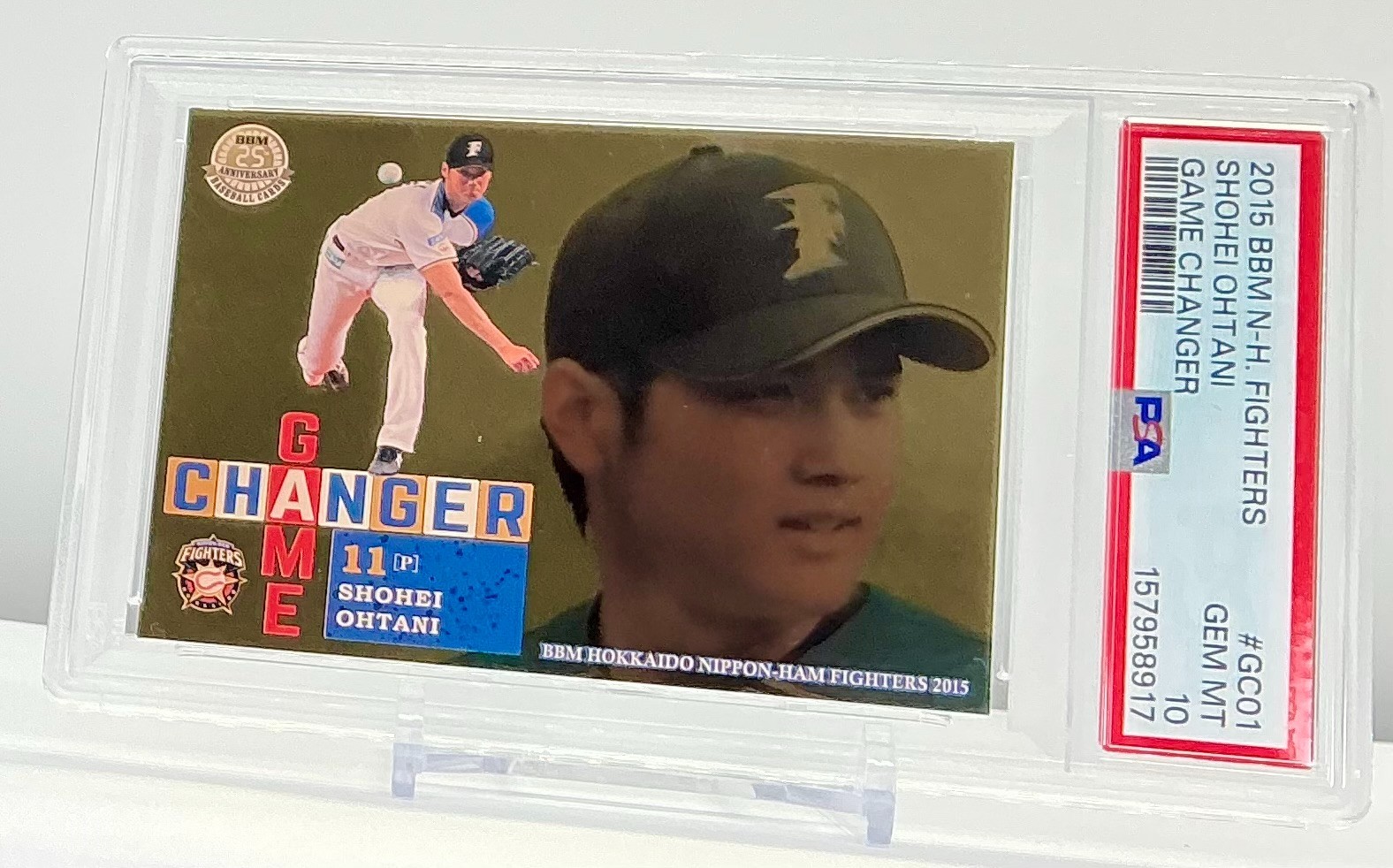 SHOHEI OHTANI 2015BBM N-H.FIGHTERS GAME CHANGER #GC01 PSA10!GEMMINT!POP6!(RC)