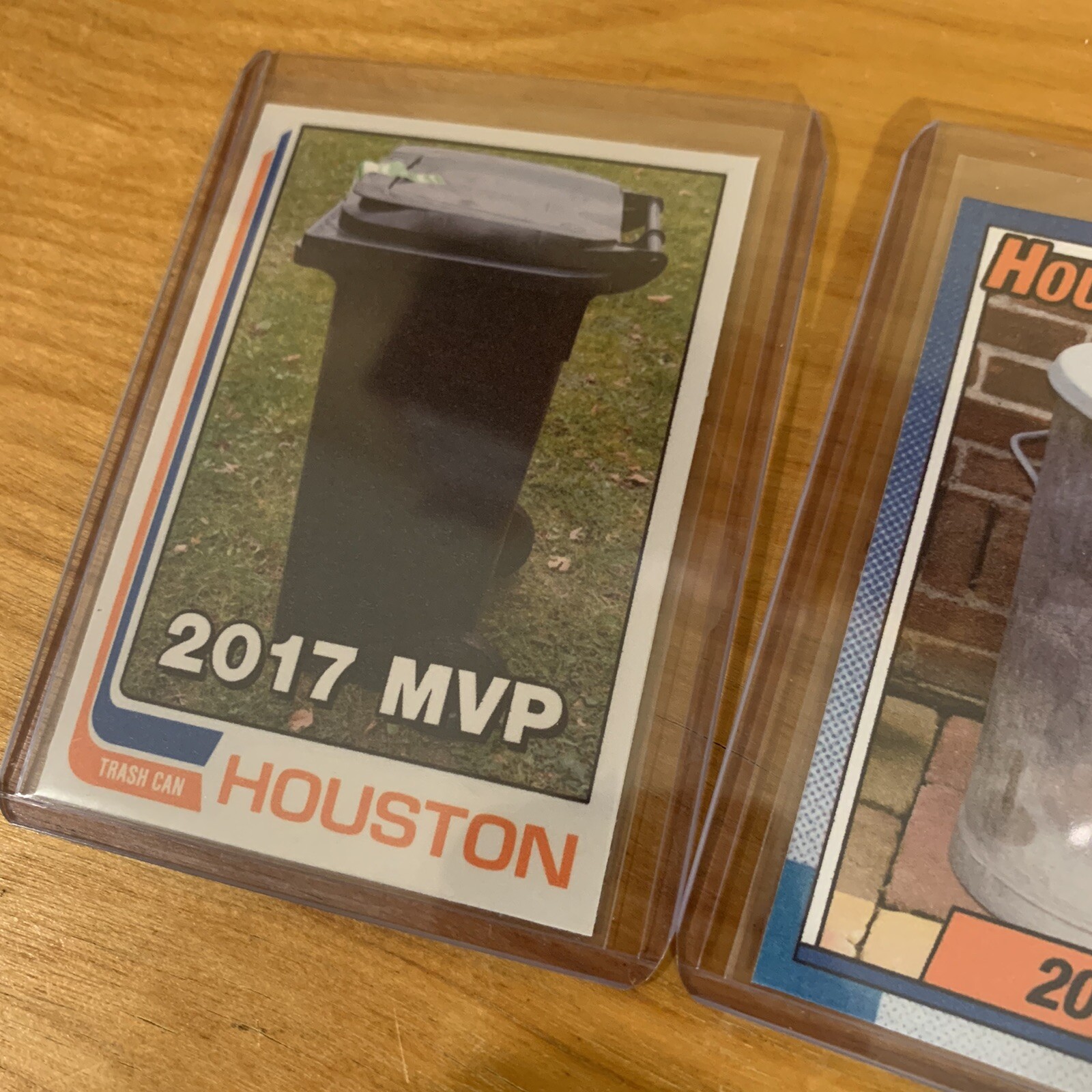 TWO PACK Funny Novelty Baseball Card Houston Astros Trash Can Cheating Scandal