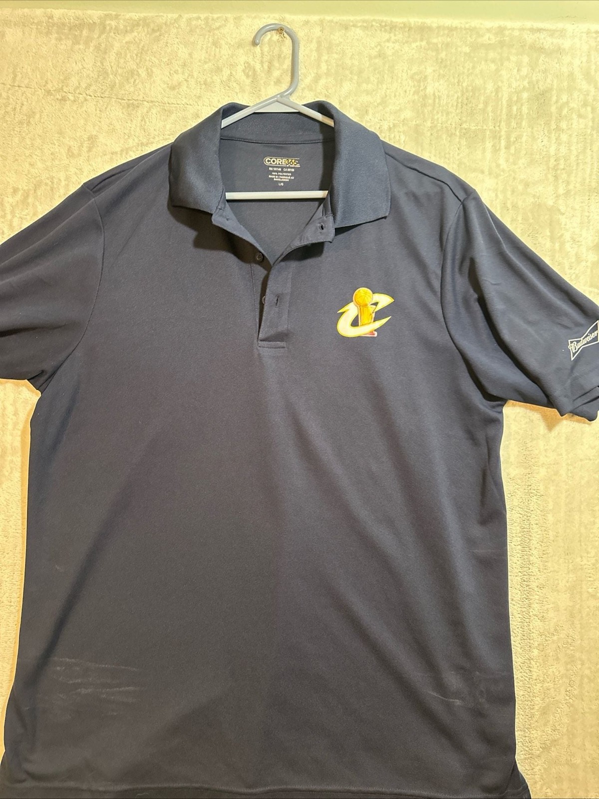 Cleveland Cavaliers NBA Championship Trophy Performance Polo Shirt size L