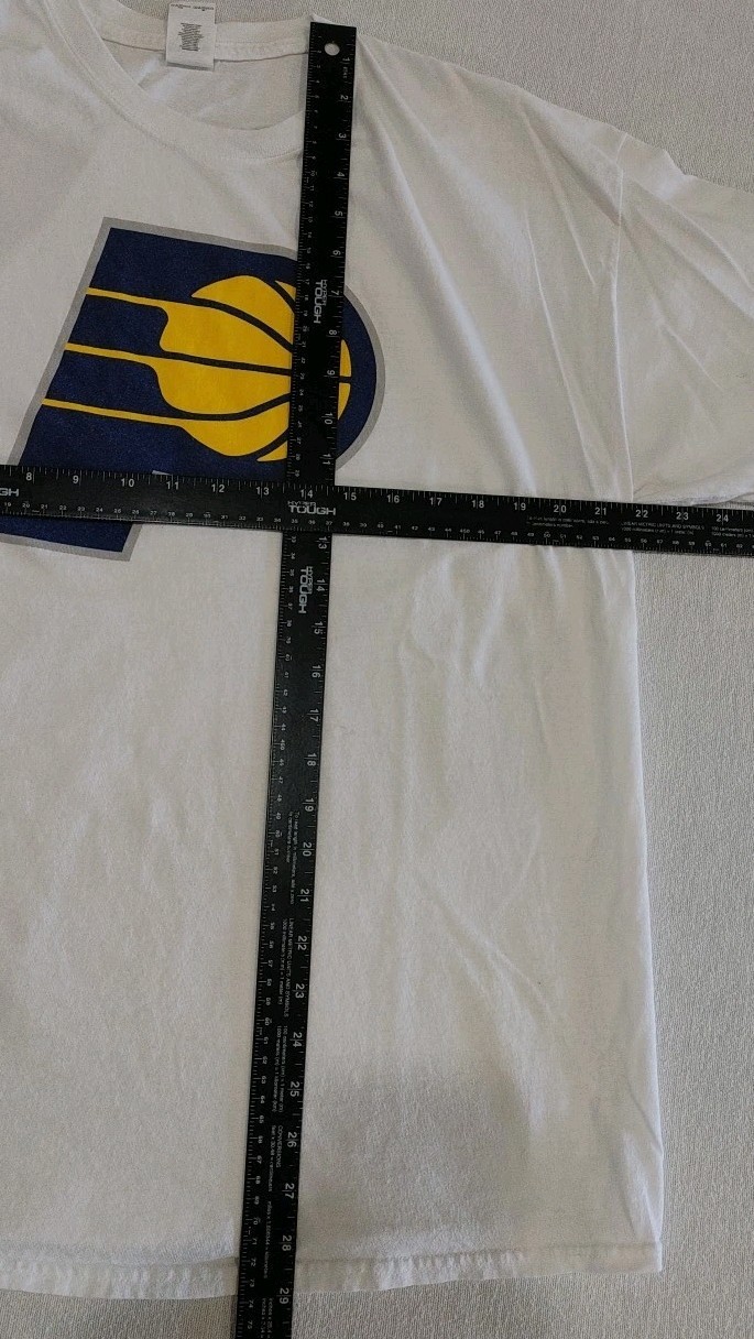 Indiana Pacers White Logo Tshirt NBA 100% Cotton Adult Size XL