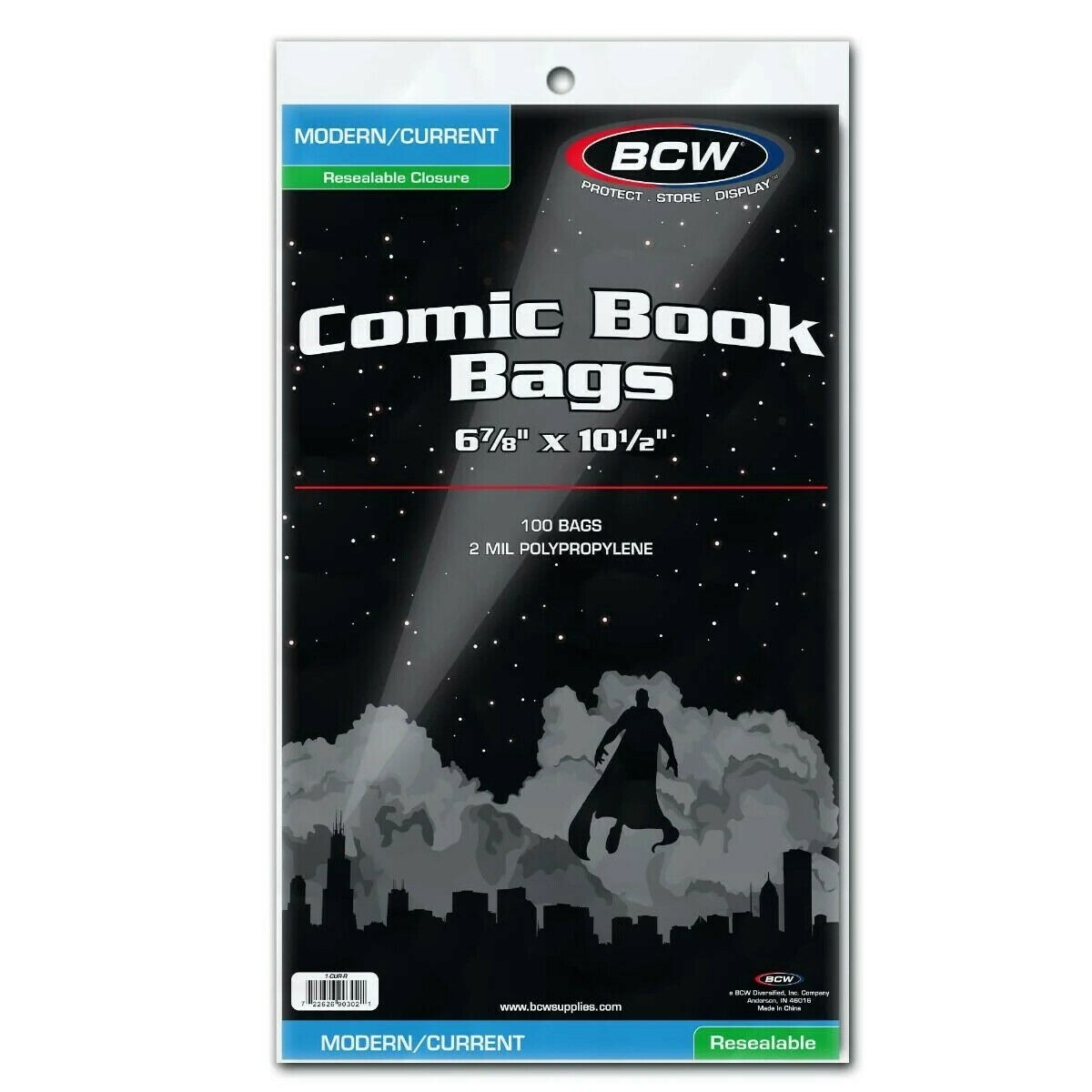 300 BCW Current Modern Resealable Comic Bags 2 MIL & Boards 6 3/4″ 200 Combo