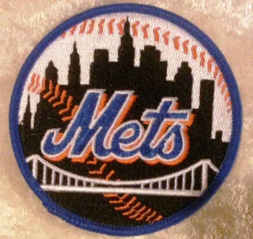 NY New York Mets Black 3.5″ Iron /Sew On Embroidered Patch~ Free Tracking!