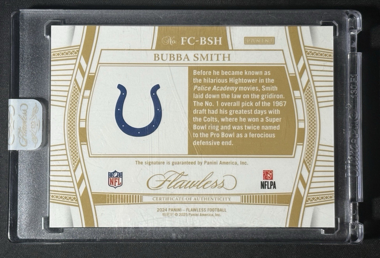 2024 Panini Flawless Cuts Platinum Auto Bubba Smith 1/1 FC-BSH Baltimore Colts