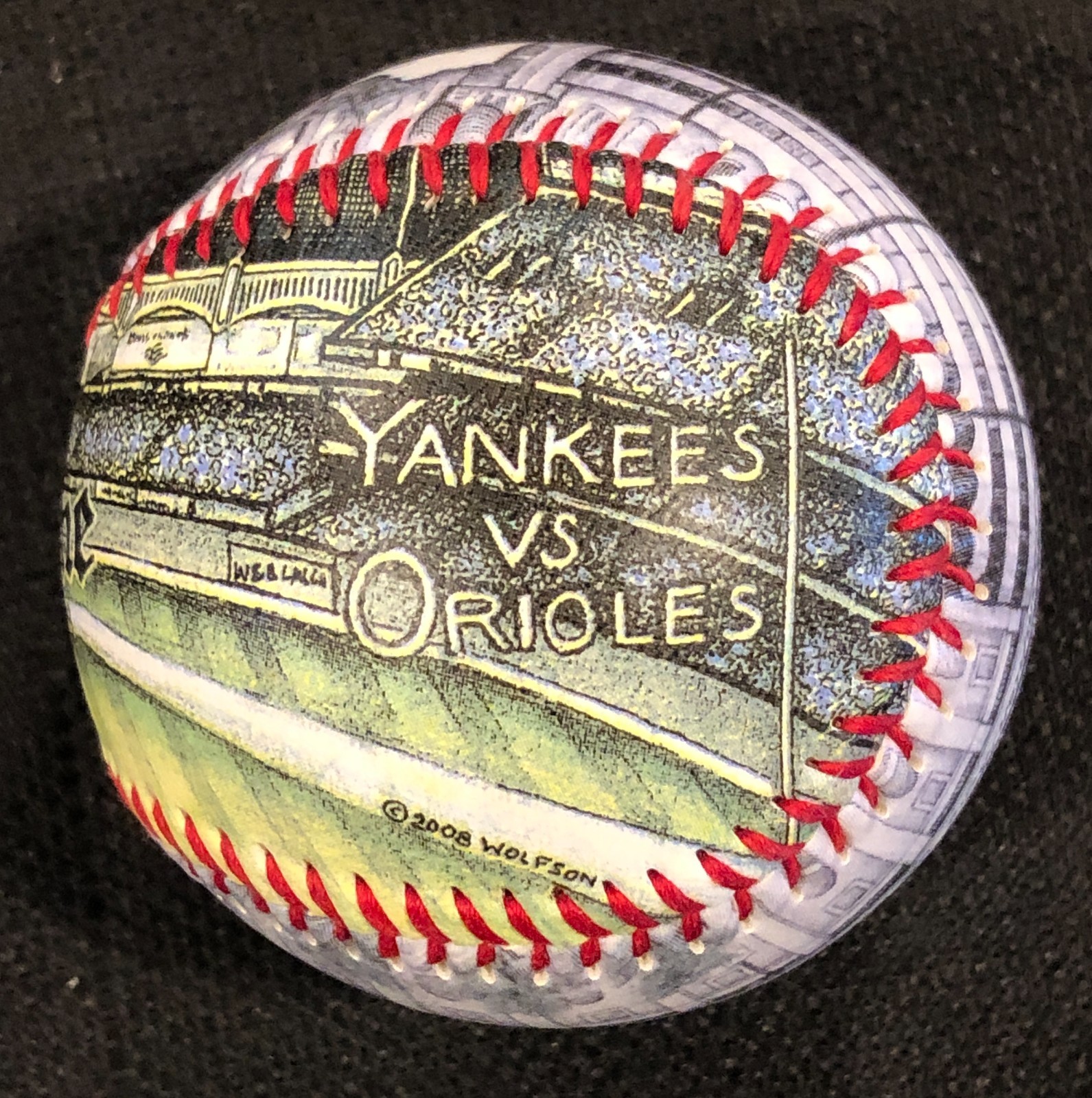 New York Yankee Stadium Final Game 2008 Unforgettaballs Memorabilia Art Baseball