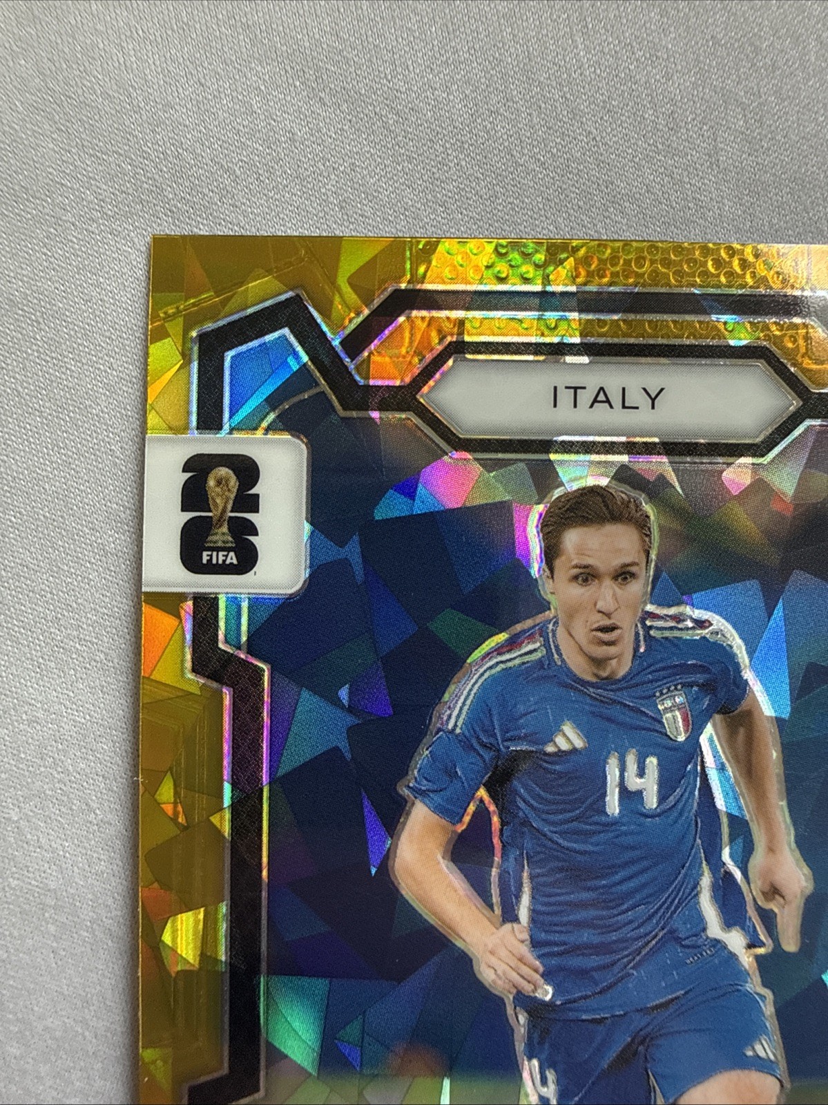 2026 Prizm World Cup Monopoly Federico Chiesa Gold Cracked Ice Italy NM #35