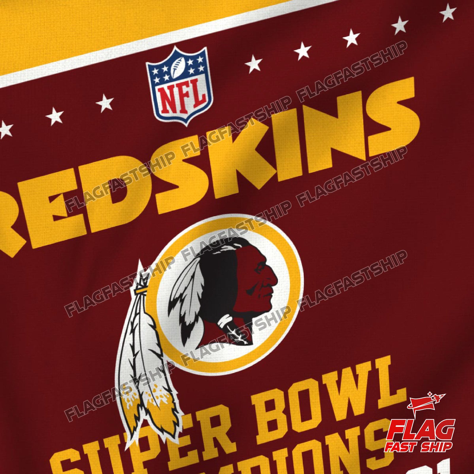 Washington Redskins 3×5 ft Banner Premium Flag Super Bowl NFL Champs Commanders