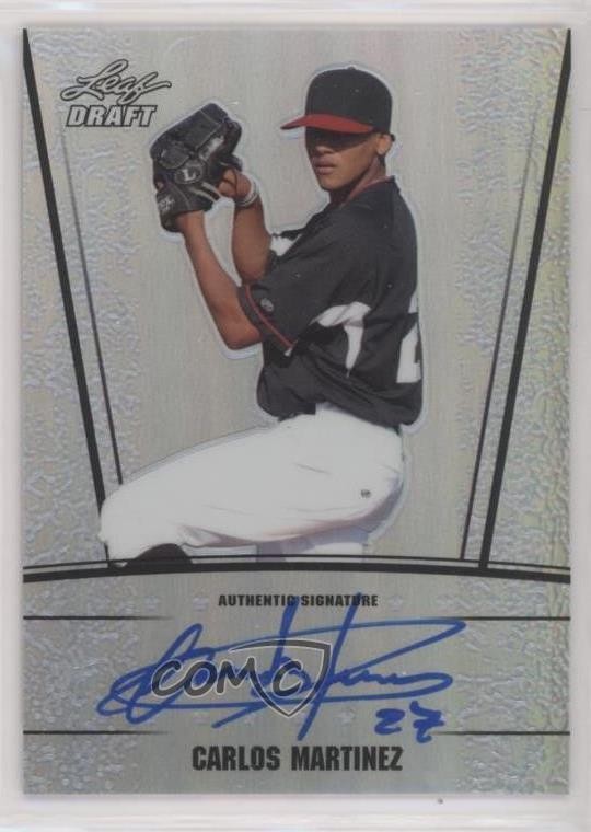 2011 Leaf Metal Draft Silver Prismatic 96/99 Carlos Martinez #AU-CM1 Auto 0sr1