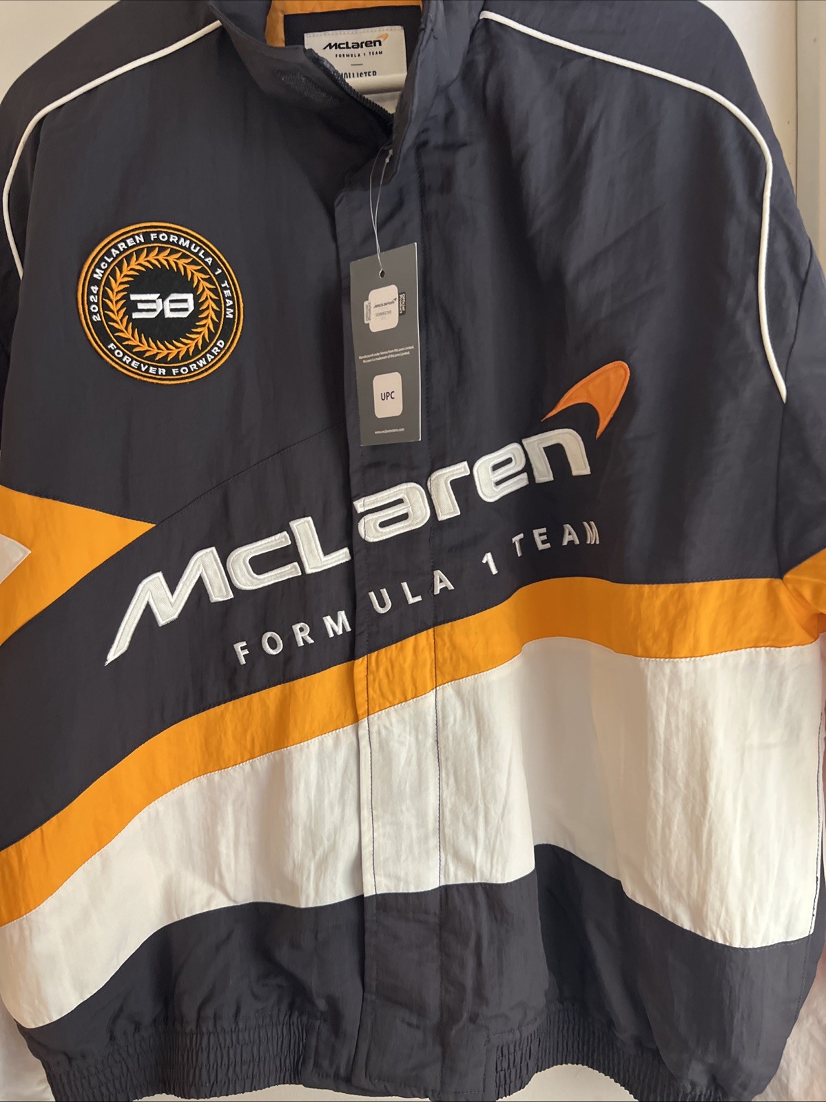 McLaren Jacket Mens Med Black White Formula 1 Racing Team Motorsport NEW NWT
